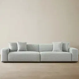 Erica Mid Grey Woven Fabric 4-Seater Sofa