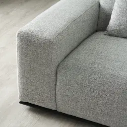 Erica Mid Grey Woven Fabric 3-Seater Sofa 