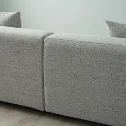 Erica Mid Grey Woven Fabric 3-Seater Sofa 