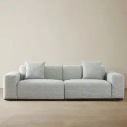 Erica Mid Grey Woven Fabric 3-Seater Sofa 