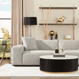 Erica Mid Grey Woven Fabric 3-Seater Sofa 