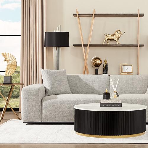 Erica Mid Grey Woven Fabric 3-Seater Sofa 