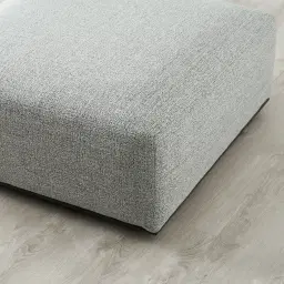 Erica Mid Grey Woven Fabric Ottoman  
