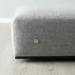 Erica Mid Grey Woven Fabric Ottoman  