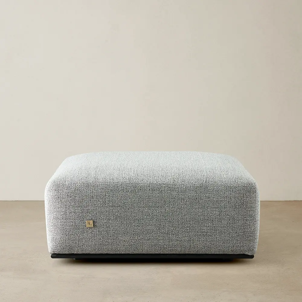 Erica Mid Grey Woven Fabric Ottoman  