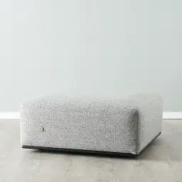 Erica Mid Grey Woven Fabric Ottoman  