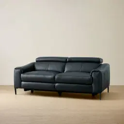 Bruce Black Leather 3-Seater Electric Recliner 