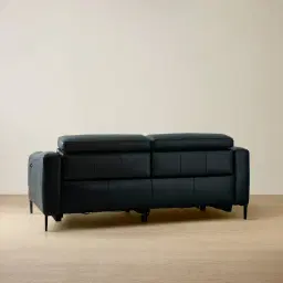 Bruce Black Leather 3-Seater Electric Recliner 