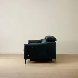 Bruce Black Leather 3-Seater Electric Recliner 