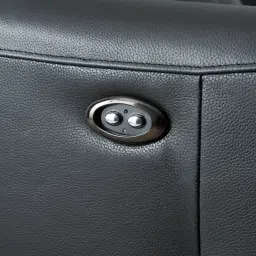 Bruce Black Leather 3-Seater Electric Recliner 