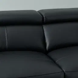 Bruce Black Leather 3-Seater Electric Recliner 