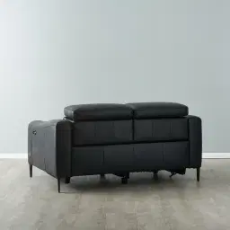 Bruce Black Leather 2-Seater Electric Recliner 
