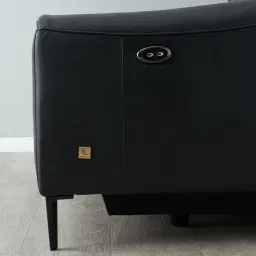 Bruce Black Leather 2-Seater Electric Recliner 