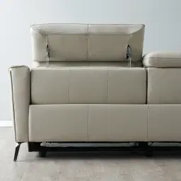 Carolina Cream Leather 3-Seater Electric Recliner 