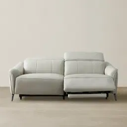 Carolina Cream Leather 3-Seater Electric Recliner 