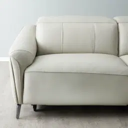 Carolina Cream Leather 3-Seater Electric Recliner 