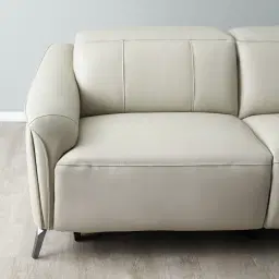 Carolina Cream Leather 2-Seater Electric Recliner 