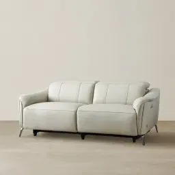 Carolina Cream Leather 2-Seater Electric Recliner 