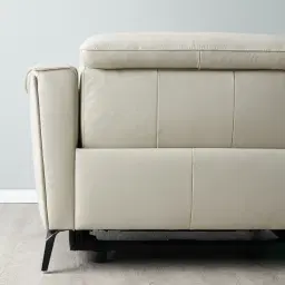 Carolina Cream Leather 2-Seater Electric Recliner 