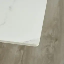 Lena White Sintered Stone Dining Table - Black Legs