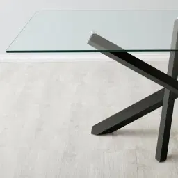 Lola Black Dining Table - Glass Top