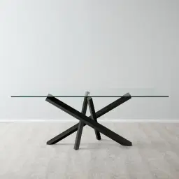 Lola Black Dining Table - Glass Top