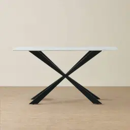 Lena White Sintered Stone Console Table