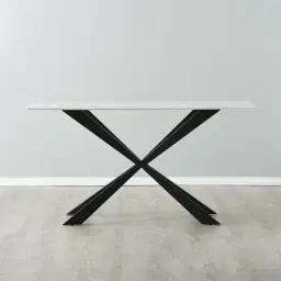 Lena White Sintered Stone Console Table