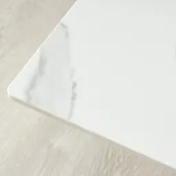 Lena White Sintered Stone Coffee Table - Black Legs