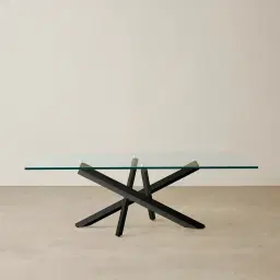 Lola Black Coffee Table  - Glass Top