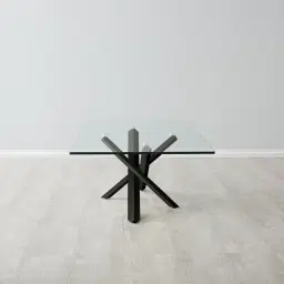 Lola Black Coffee Table  - Glass Top