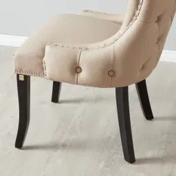 Camille II Beige Vegan Leather Dining Chair 