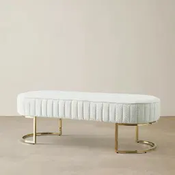 Hilda II Cream Boucle Ottoman 