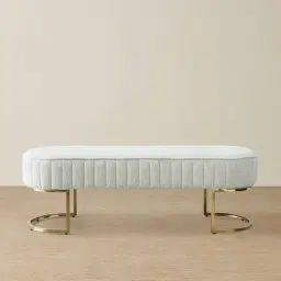 Hilda II Cream Boucle Ottoman 
