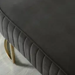 Hilda II Charcoal Velvet Ottoman 