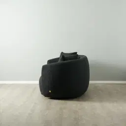 Everett Black Boucle 2 Seater Sofa 