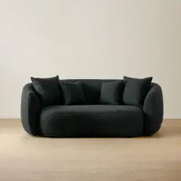 Everett Black Boucle 2 Seater Sofa 