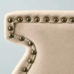 Deco Beige Velvet Armchair