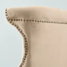 Deco Beige Velvet Armchair