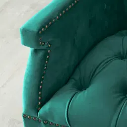 Deco Peacock Blue Velvet Armchair