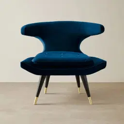 Tarrington Navy Blue Velvet Occasional Chair