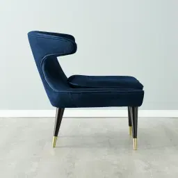 Tarrington Navy Blue Velvet Occasional Chair