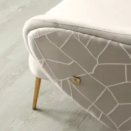 Anya Cream Velvet with Back Pattern Occasional Chair