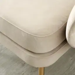 Anya Cream Velvet with Back Pattern Occasional Chair