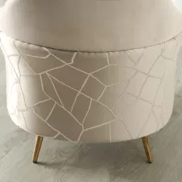 Anya Cream Velvet with Back Pattern Occasional Chair