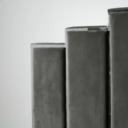 Jacques Charcoal Velvet King Bed - Black Nickel Frame