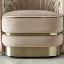 Crown Beige Velvet Occasional Chair
