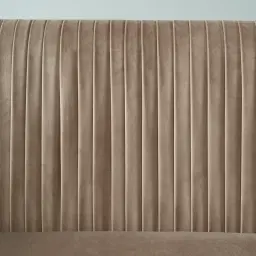 Crown Beige Velvet 3-Seater Sofa