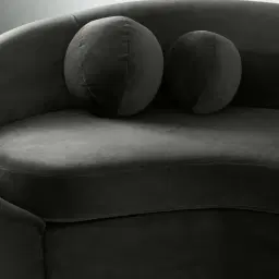 Maddie Curved Charcoal Velvet 3-Seater Sofa