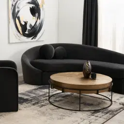 Maddie Curved Charcoal Velvet 3-Seater Sofa